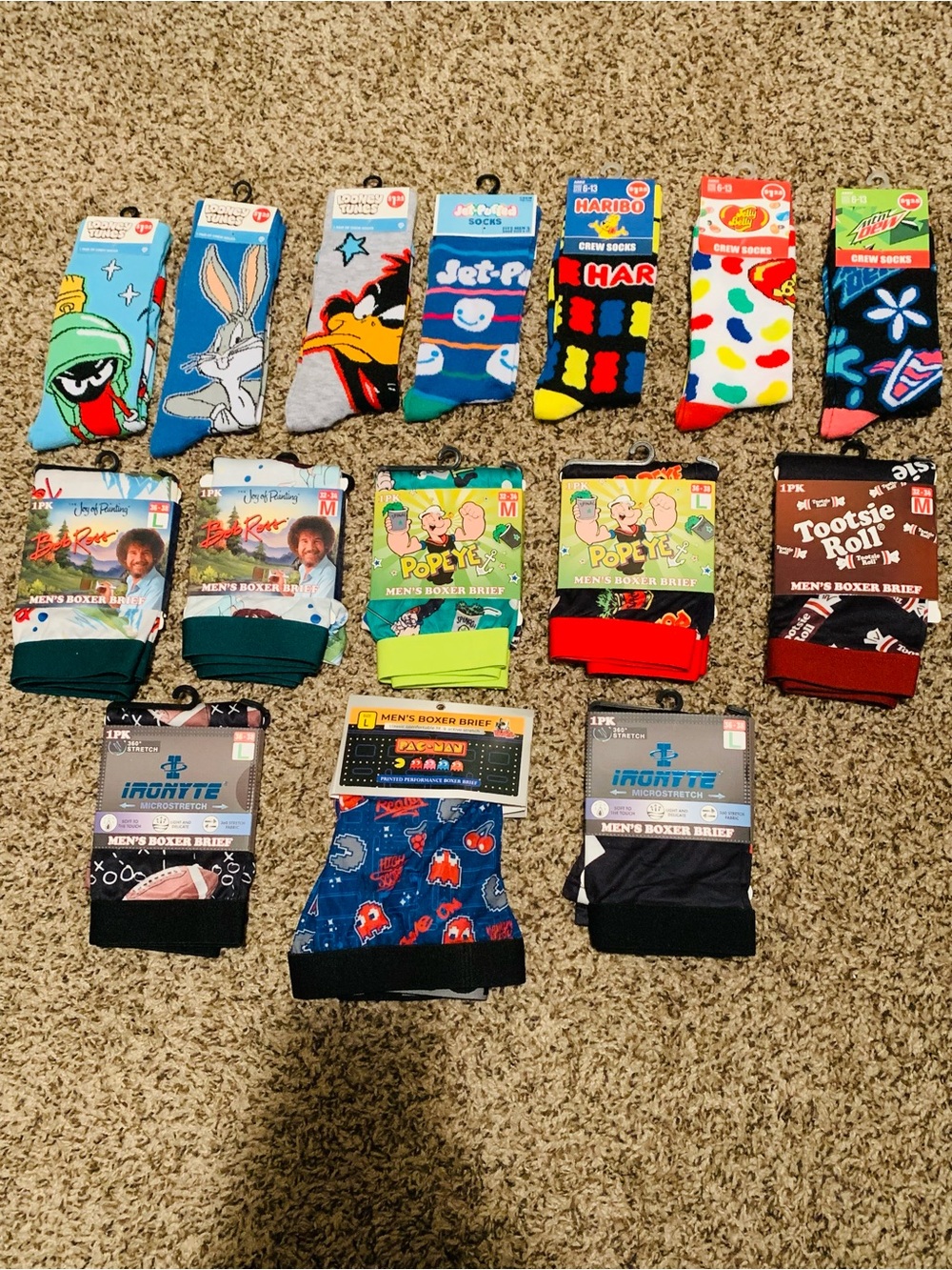 7 Pairs of Pop Culture Themed Socks and 8 Pairs of Underwear New With Tags!